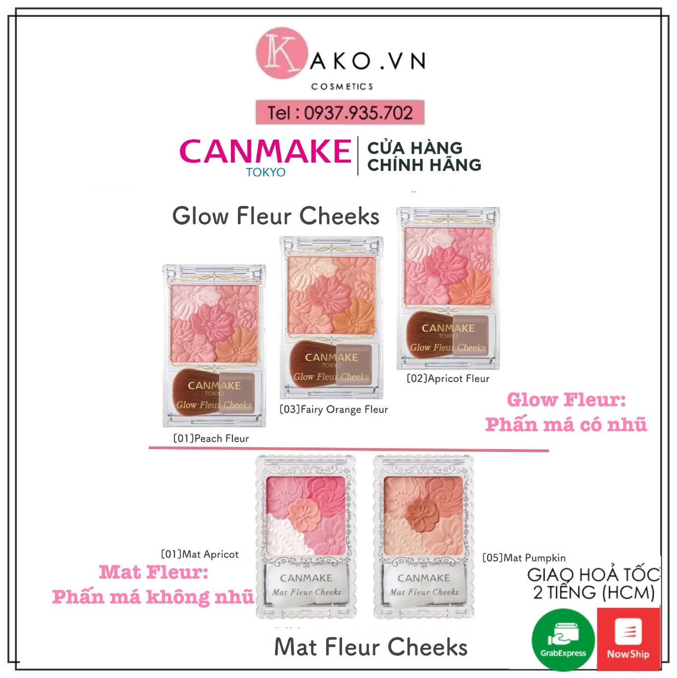 Má hồng Canmake Mat Fleur - Glow Fleur Cheeks