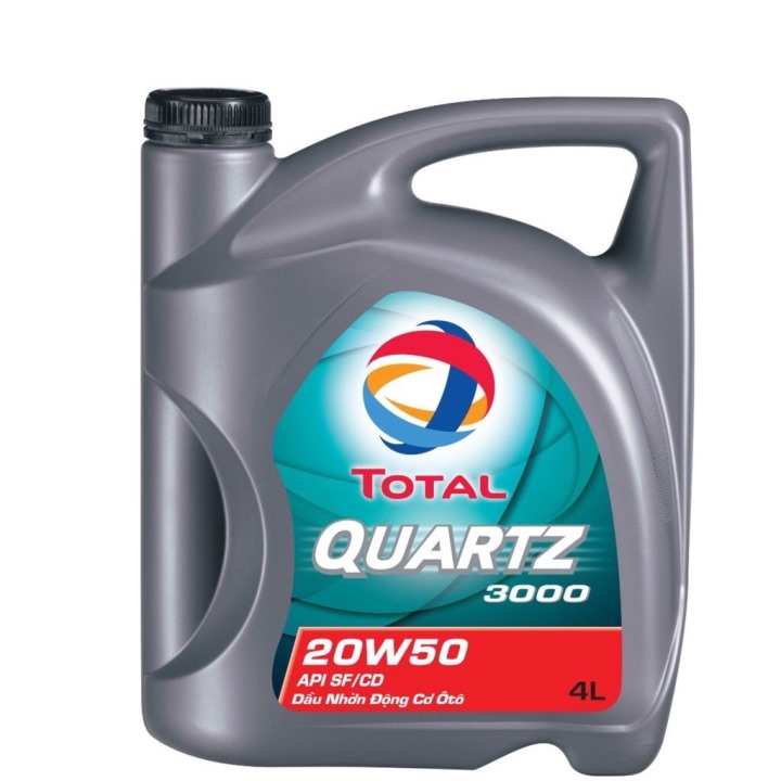 ( sale off) Nhớt động cơ Total QUARTZ 3000 API SJ/CF 20W50 4 lít - Dầu nhớt Total - Q3000