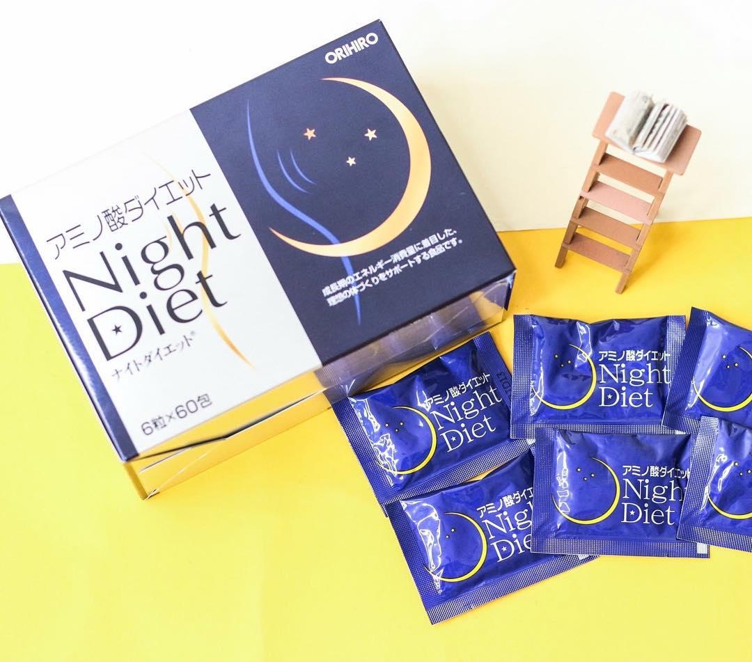 Viên uông giảm cân night diet orihiro nhật bản - hộp 60 gói - titian
