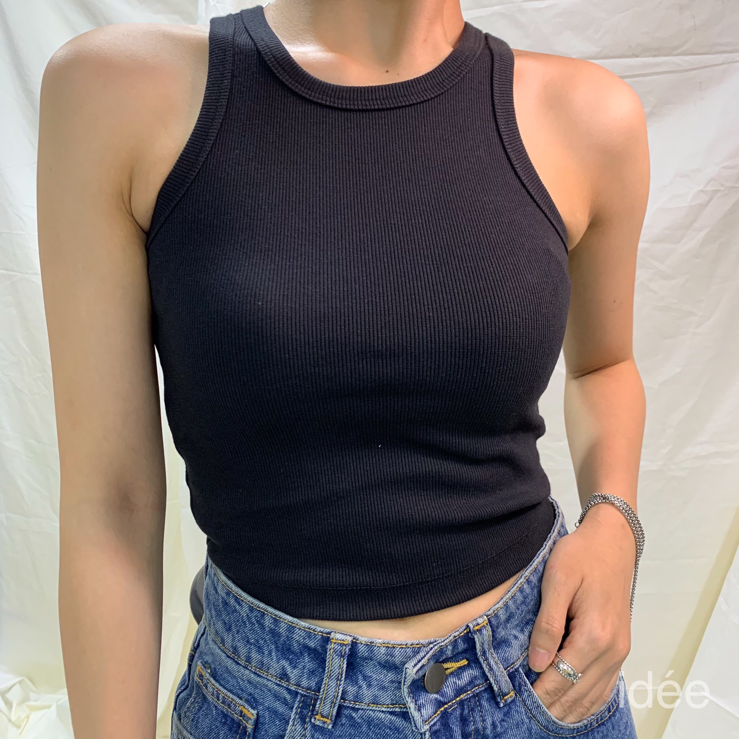idee Áo croptop ba lỗ nữ vải thun cotton tăm