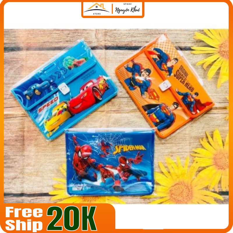 Cặp nhựa học thêm 2 ngăn cho bé hình các nhân vật hoạt hình - Cặp sách nhựa nhẹ nhàng đựng ít sách vở , tài tiệu đồ dùng học tập cho các bé tiểu học.