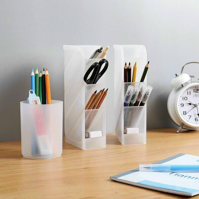 Ống cắm bút 4 tầng nhựa trắng