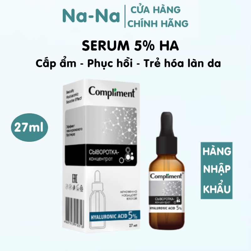 Serum cấp ẩm HA 5% Compliment 27 ml giúp da căng mịn, tươi tắn, trẻ trung