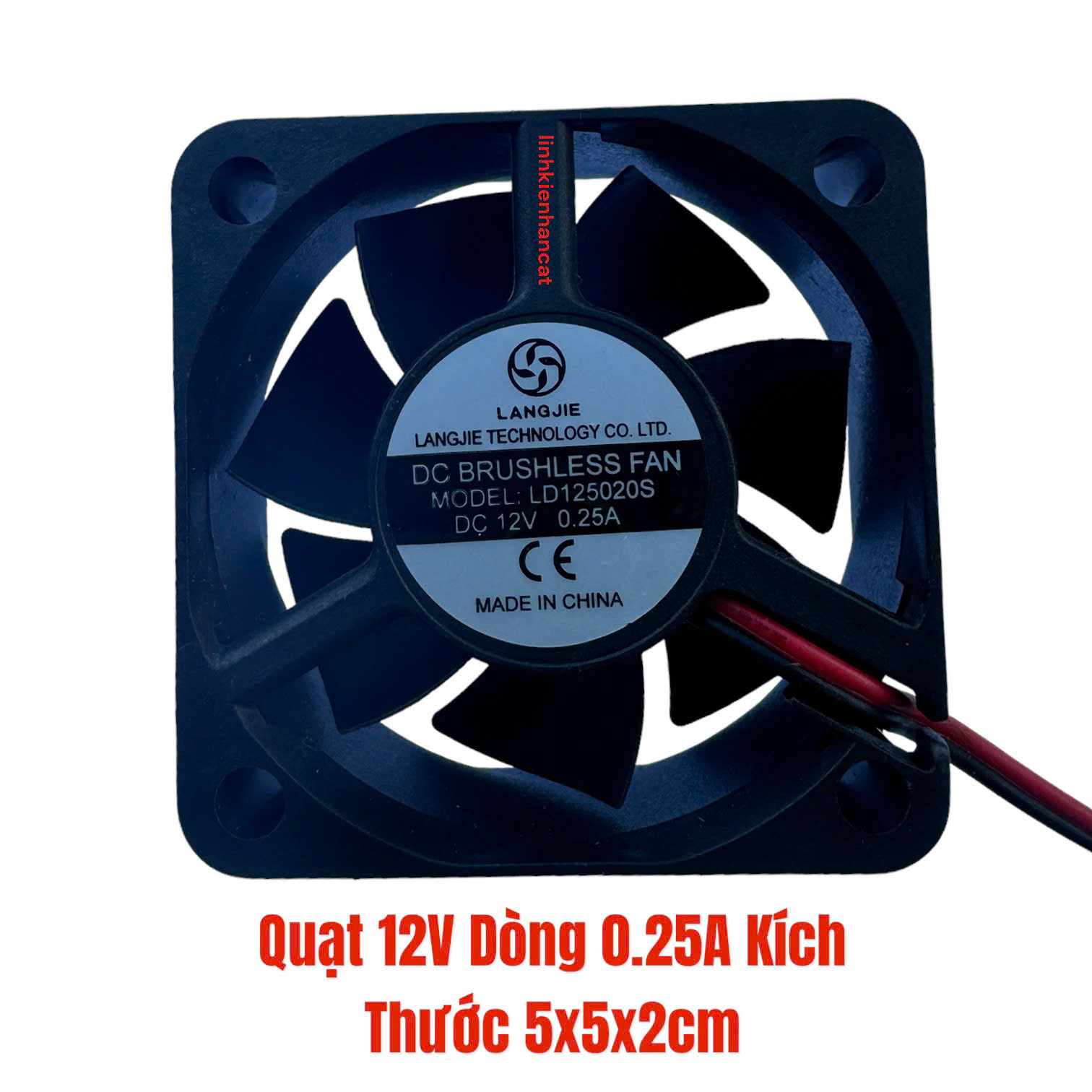 Quạt 12v dòng 0.25a kích thước 5x5x2cm