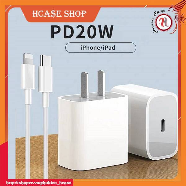 Bộ Sạc iphone sạc nhanh iphone 20W, sạc nhanh điện thoại iphone 20w cho IP 7plus/8plus/Xs Max/ Ip 11/12/pro/max/plus, có bảo hành 12 tháng