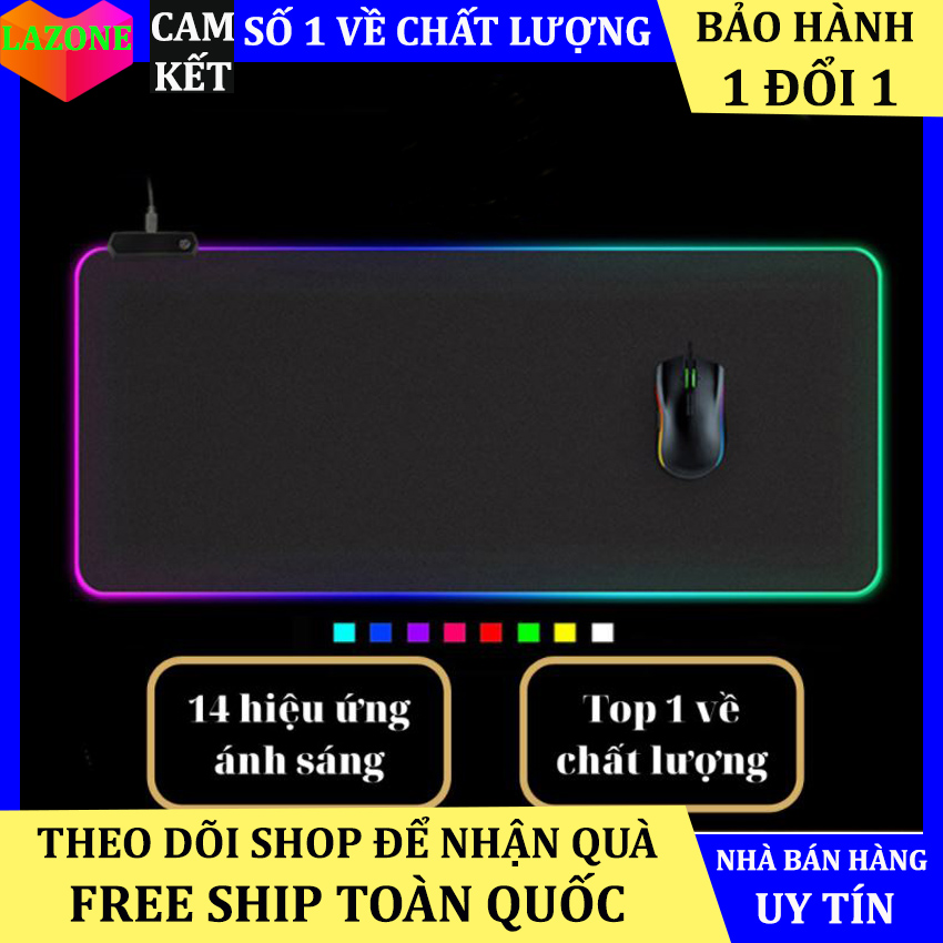 Bàn di chuột Led, tấm lót chuột cỡ lớn RGB miến lót chuột phát sáng nhiều màu, có lớp cao su chống trượt siêu bền, pad chuột, lót chuột gaming