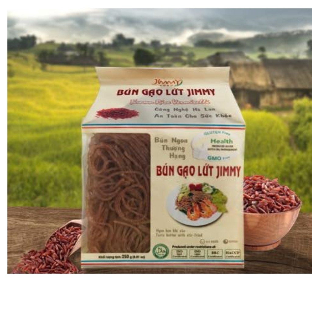 Bún gạo lứt Jimmy 250g hàng chuẩn xuất khẩu, date mới nhất, hỗ trợ giảm cân