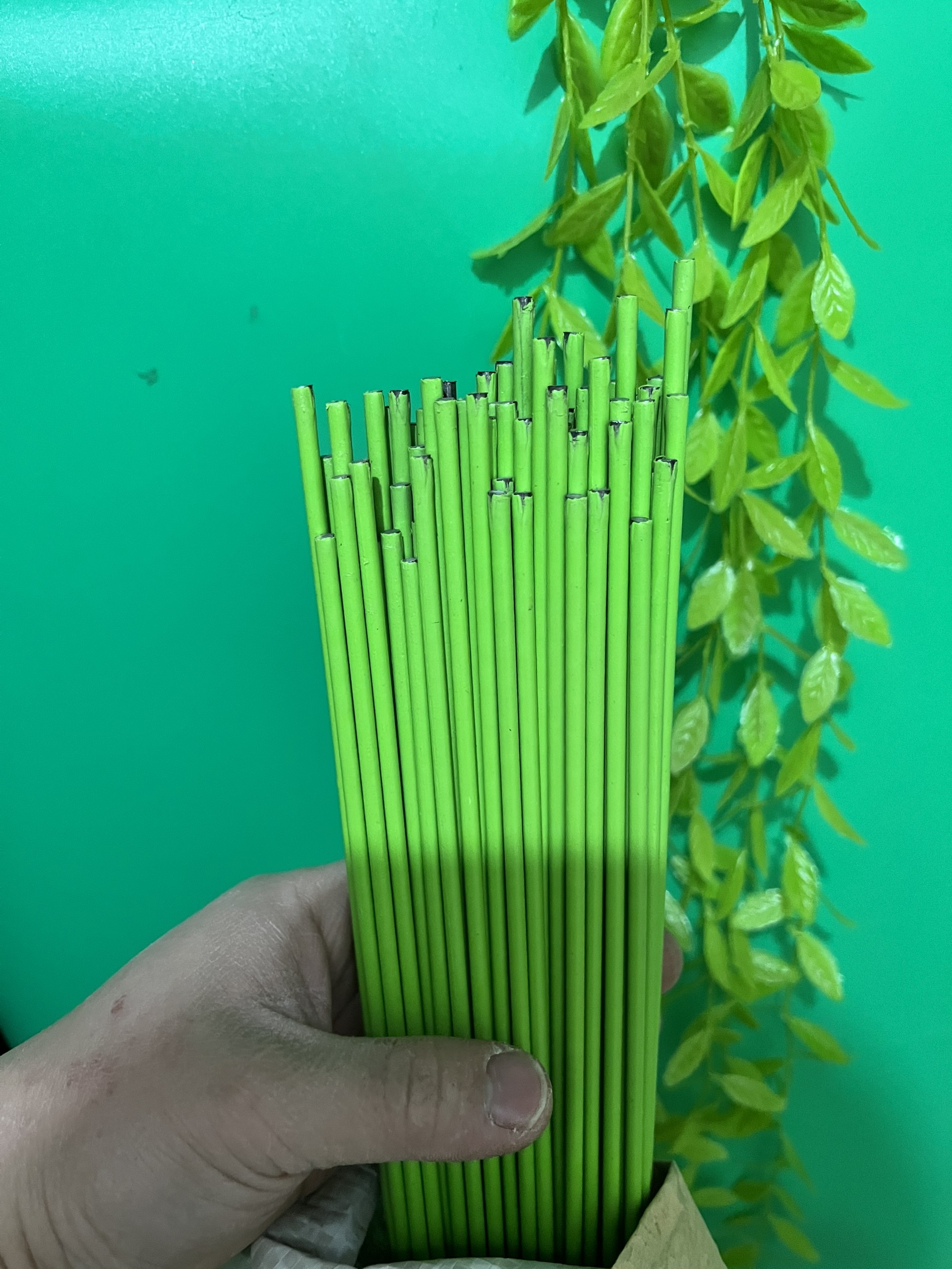 13 que que cắm lan hồ điệp, địa lan, làm đồ hand made màu xanh dài 1m 4 ly