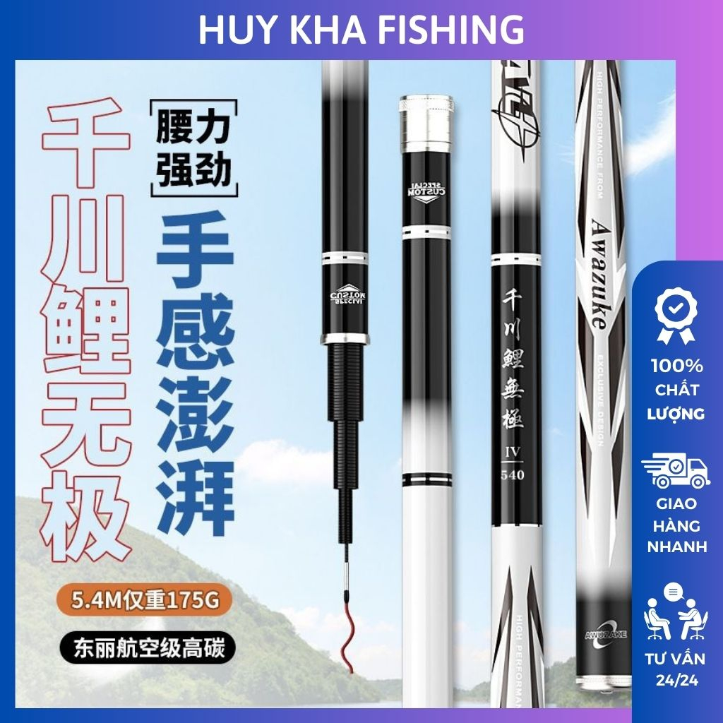 Cần thiên xuyên 4 tx 6 dài 3.6m, 4,5m chuyên rô chép.bền đẹp