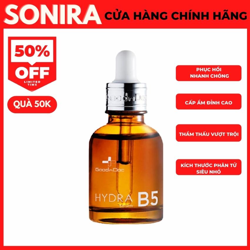 [CHÍNH HÃNG+FREESHIP+QUÀ50K] B5 GOODNDOC HYDRA 30ml - Serum Dưỡng Ẩm Phục Hồi Làm Trắng Sáng Da, Mờ Thâm Sạm Nám, Cấp Nước, Chống Lão Hóa Da Phù hợp mọi loại da - SONIRA tặng kèm mặt nạ Hàn Quốc cao cấp đơn 590k