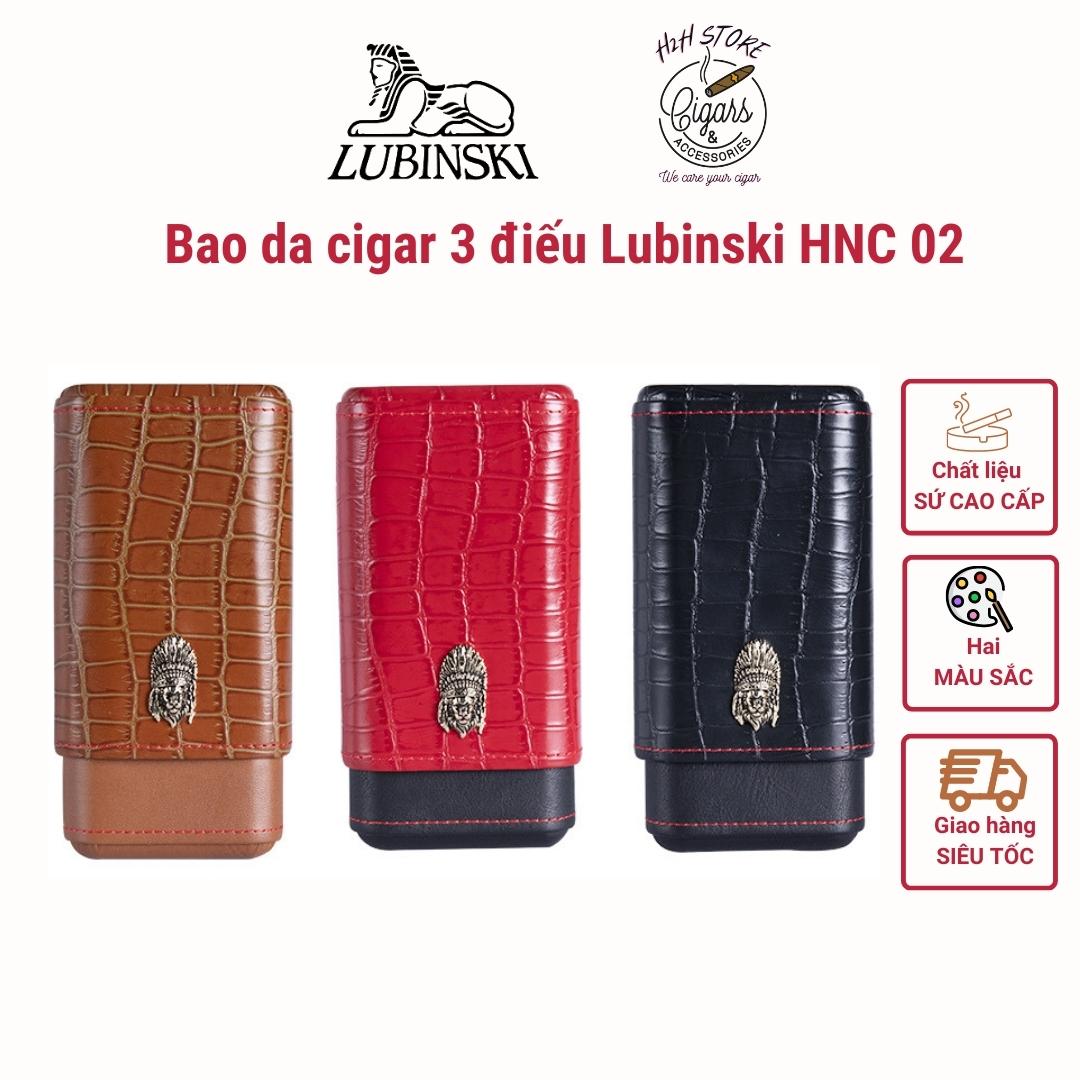 Bao da xì gà, hộp ủ cigar 3 điếu Lubinski - Phụ kiện cigar H2H Store