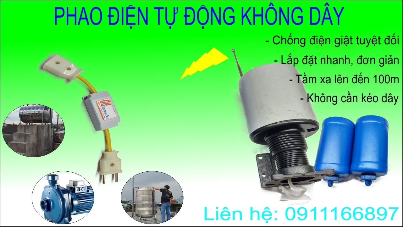 Phao điện chống tràn từ xa không dây dẫn