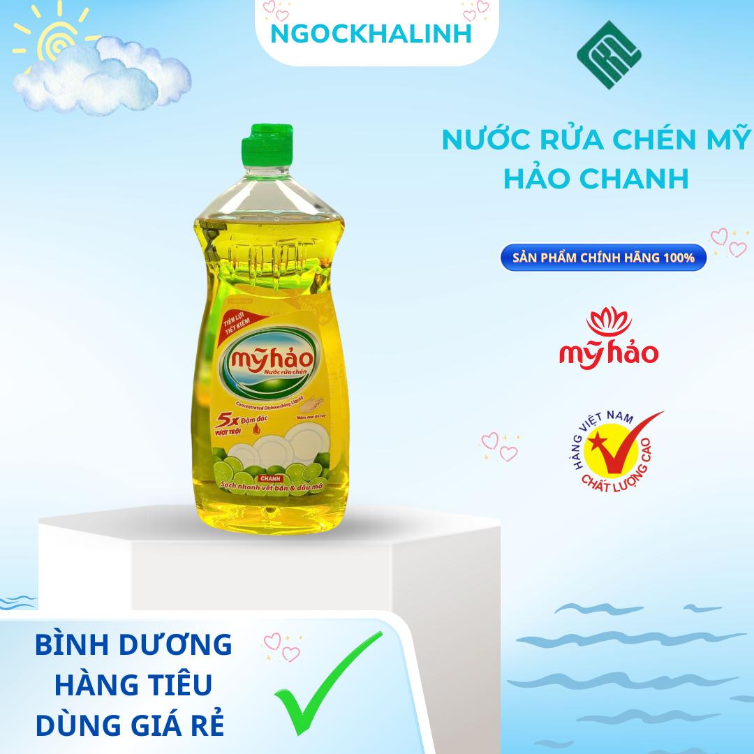 Nước rửa chén Mỹ Hảo CHANH chai 750ML