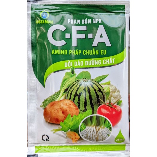 Phân bón lá hữu cơ CFA 25ml. amino Pháp chuẩn EU. Dùng sx rau an toàn