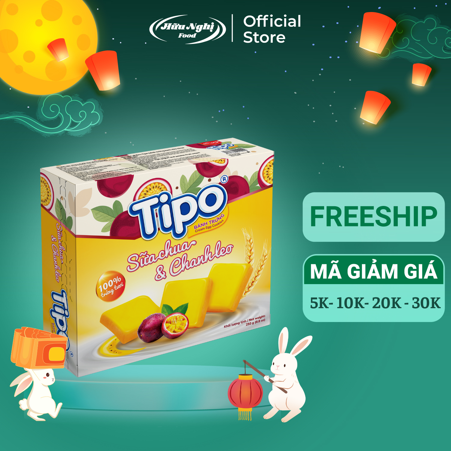 Tipo bánh trứng kem sữa chua chanh leo 250g