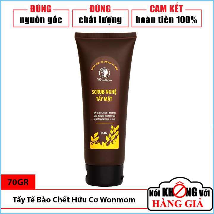 Chăm sóc da mẹ bầu scrub nghệ tẩy tế bào chết cho mặt 70gr | làm sạch da | ngừa mụn | kiềm dầu - wonmom nam1