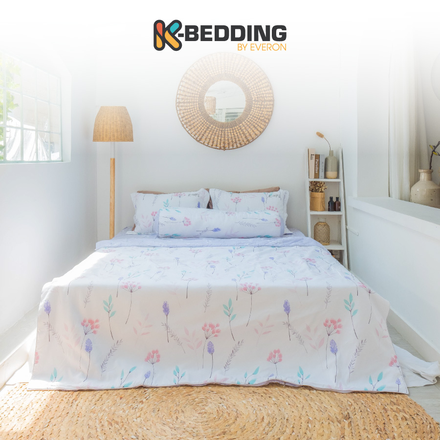 Chăn bốn mùa K-Bedding KMTP 108 MicroTencel Tím phối Trắng