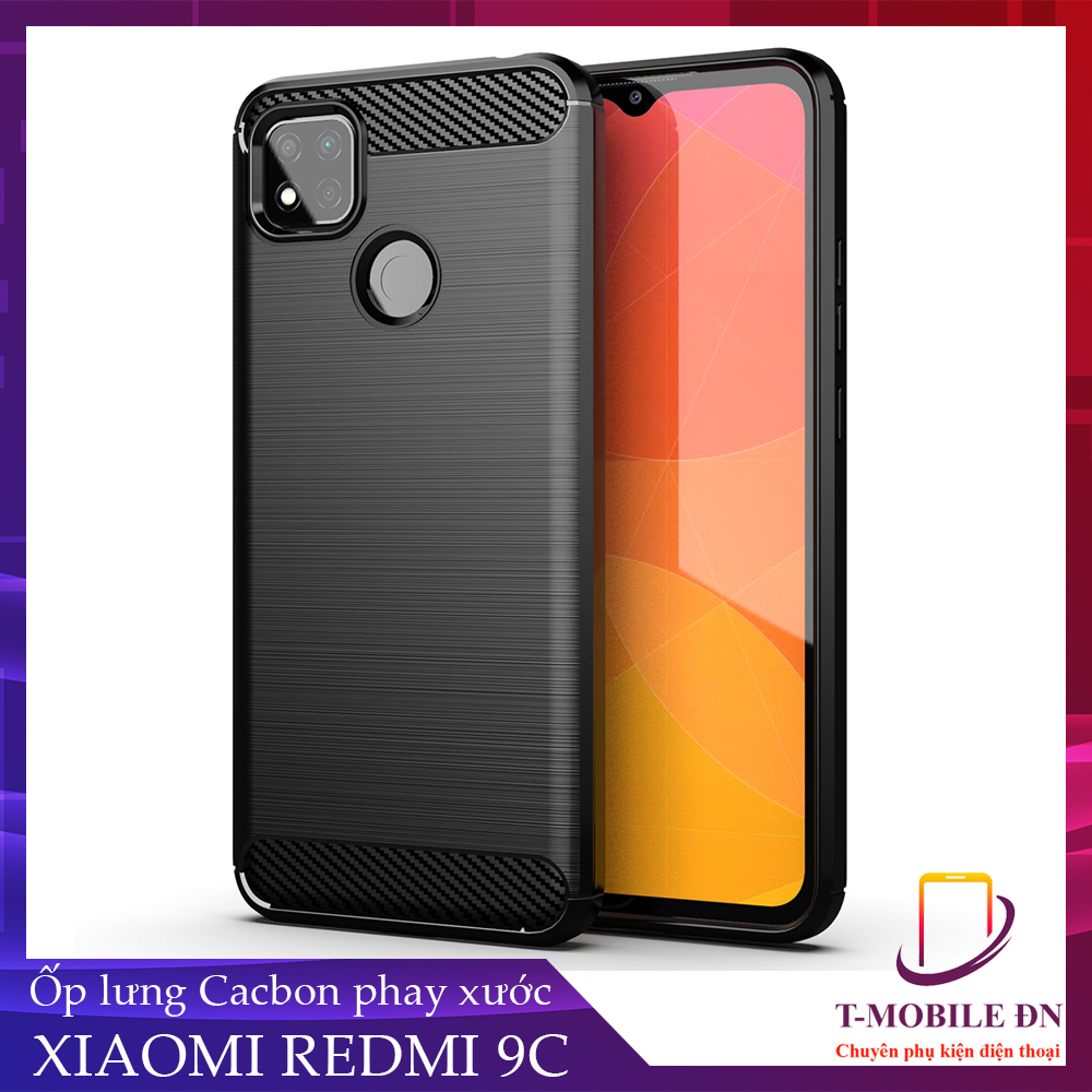 Ốp lưng Xiaomi Redmi 9C ốp silicone mềm Carbone phay xước chống sốc chống vân tay