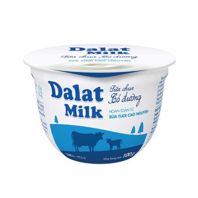 Sữa chua ăn có đường 100gr dalatmilk - chỉ giao hcm