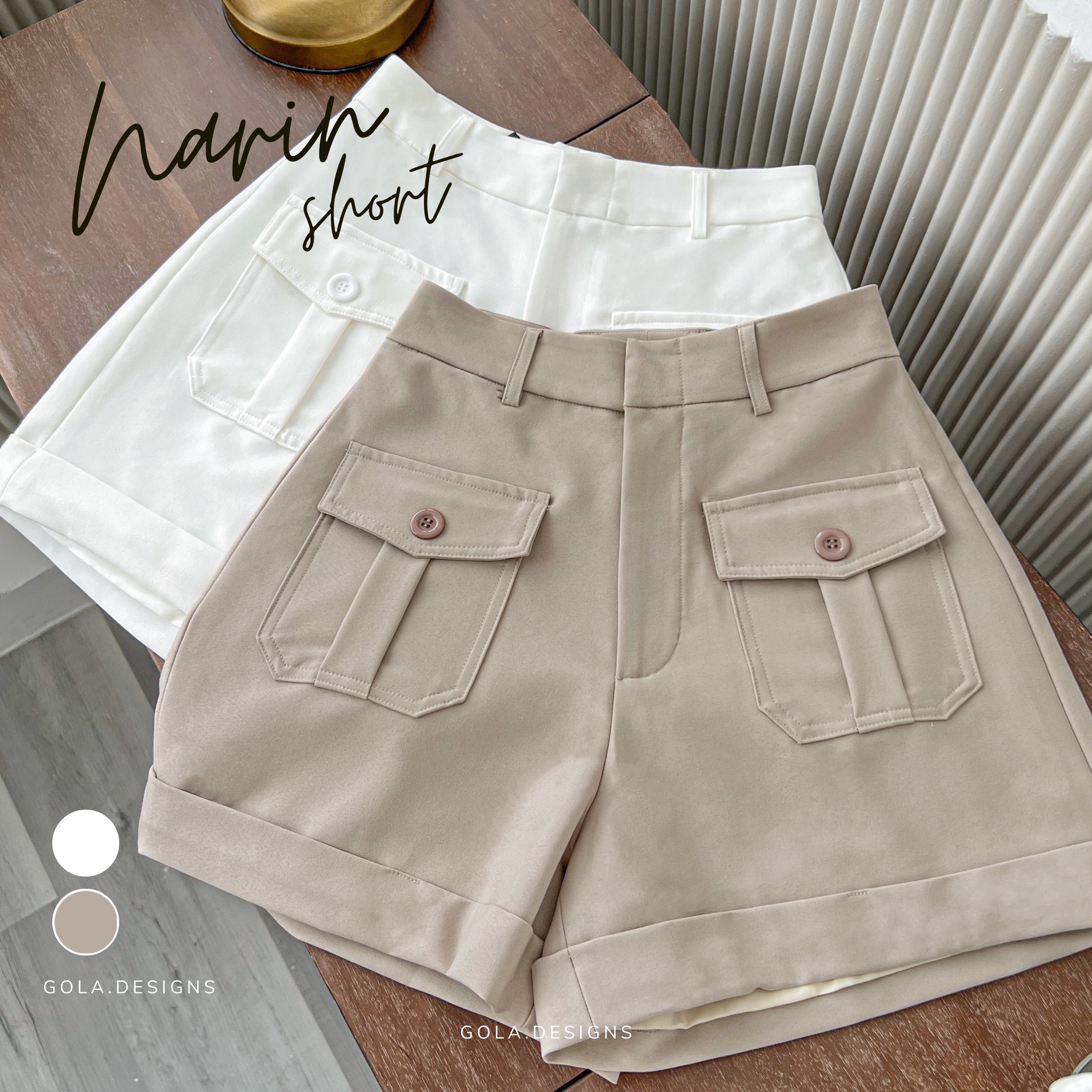 Quần narin - quần short túi hộp