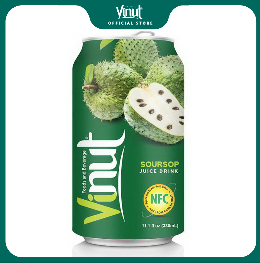 Nước ép trái cây nguyên chất vinut 330ml mãng cầu, me, xoài, thanh long, thơm, chanh dây, táo, nho