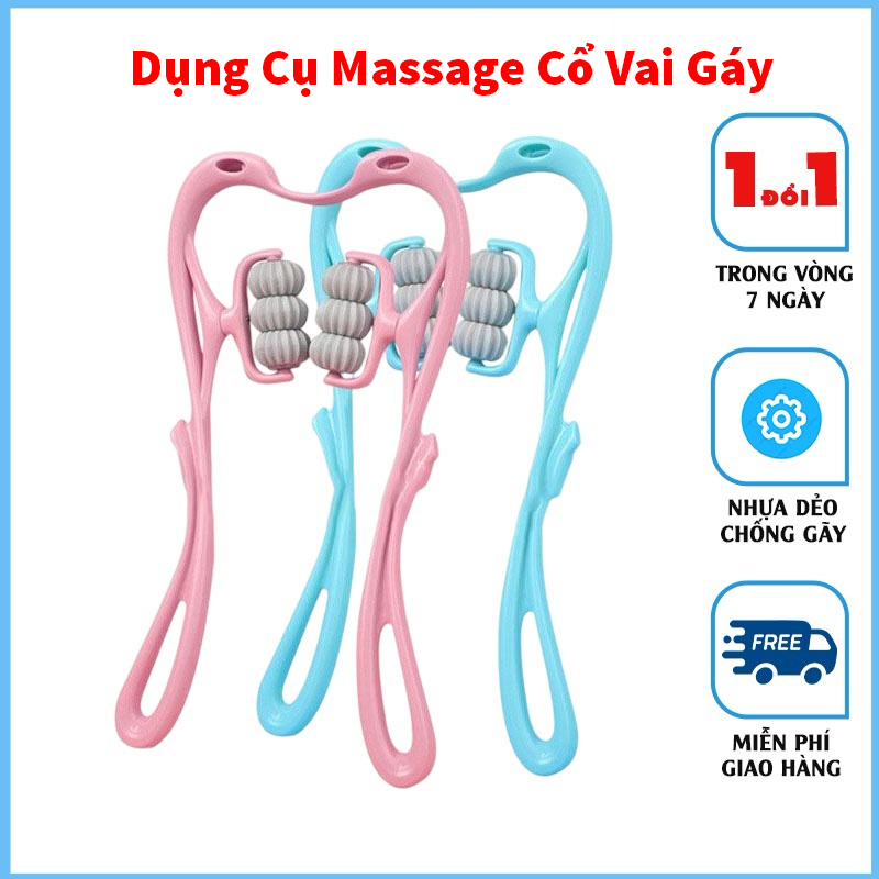 Dụng cụ massage vùng cổ vai gáy giúp giảm đau hiệu quả, cây massage thiết kế hình chữ u xoay 360 độ cầm tay tiện lợi