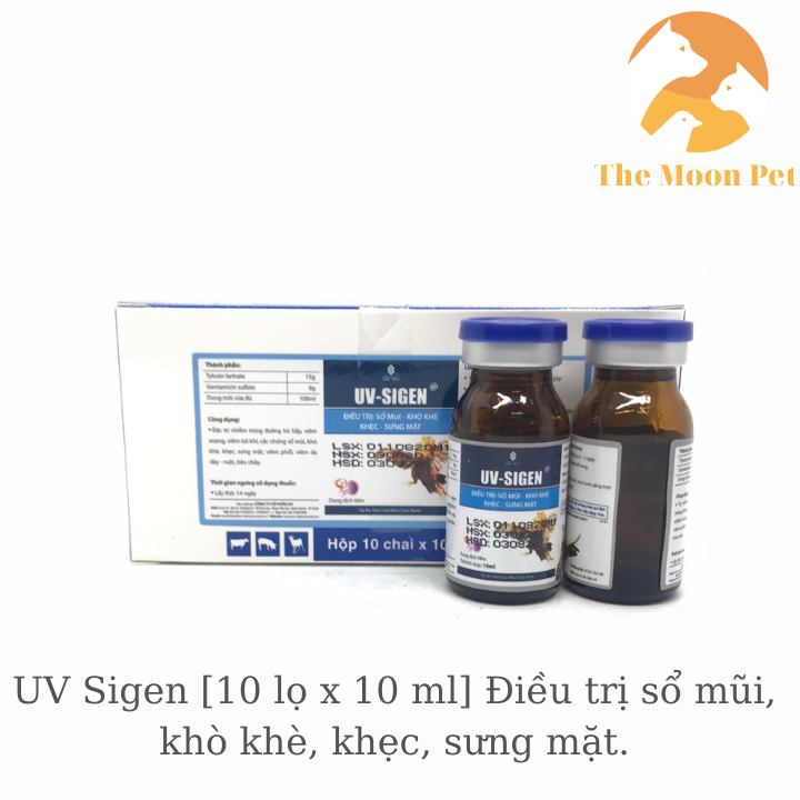 UV Sigen [10 lọ x 10 ml] Gà đá sổ mũi- Khò khè, khẹc- Sưng mặt