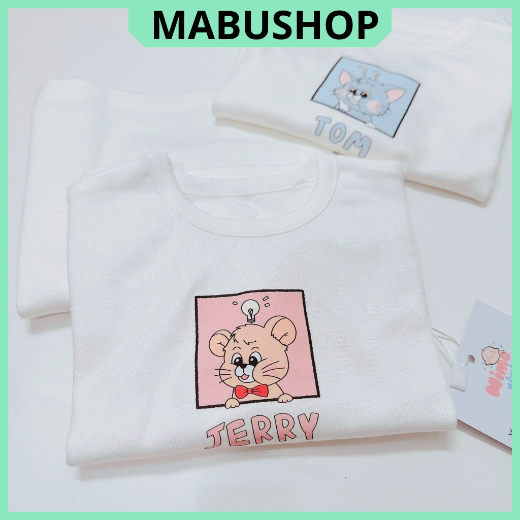 Áo cotton cao cấp dài tay in hình động vật đáng yêu cho bé QA123 Mabushop