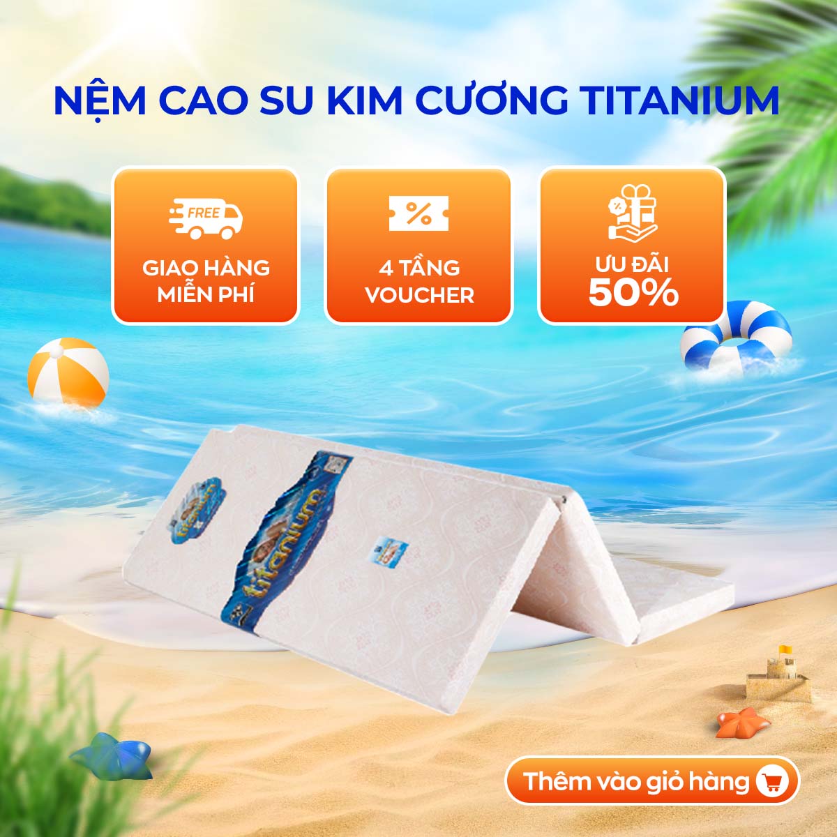 Nệm cao su đa tầng Kim Cương TITANIUM 9cm tại Vua Nệm - Bảo vệ cột sống, cải thiện tình trạng đau lưng