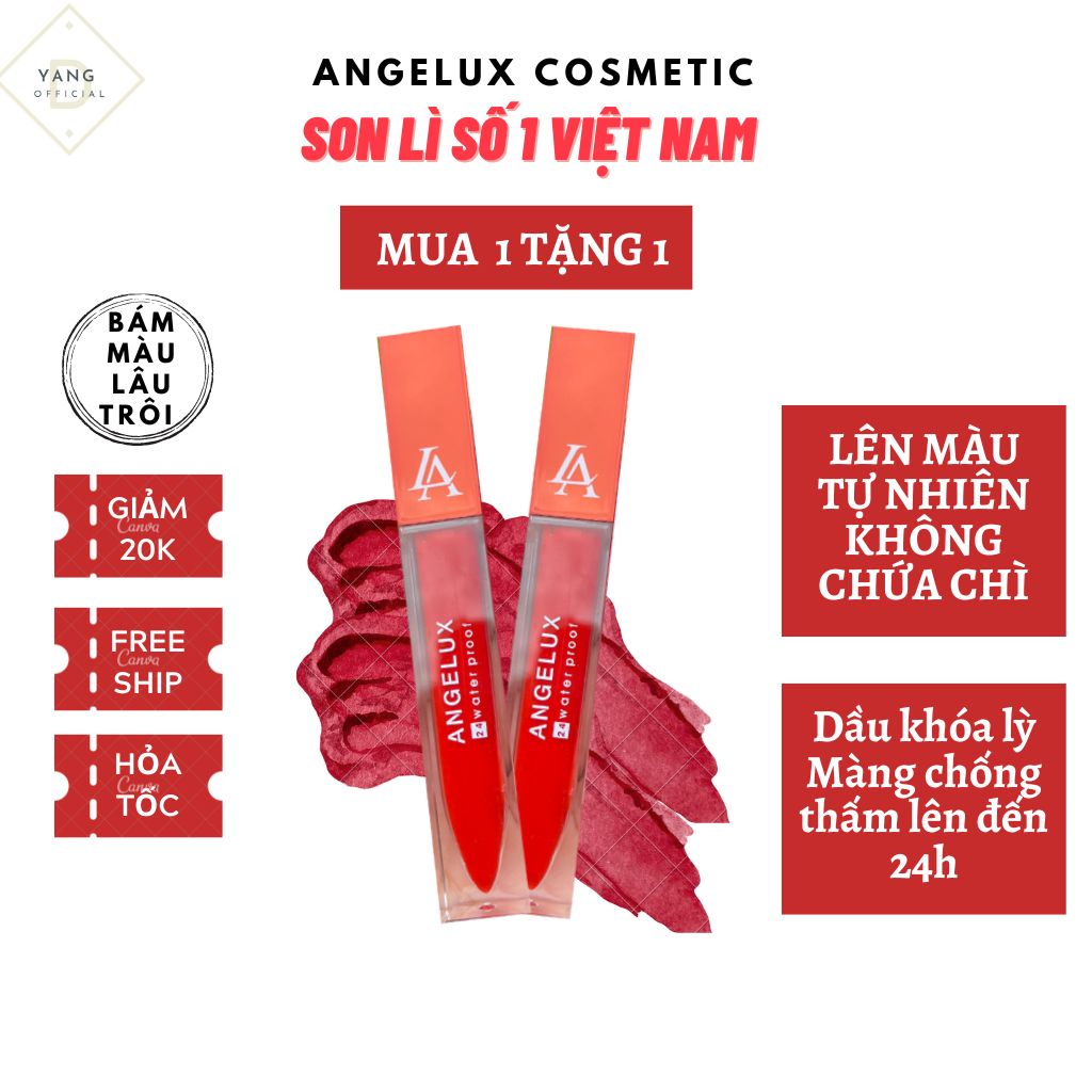 Son Dolly ANɡelUX full 12 màu, Son kem lì ANɡelUX chính hãng, son lì không chì dưỡng môi lâu trôi bền màu lên màu cực đẹp sáng da