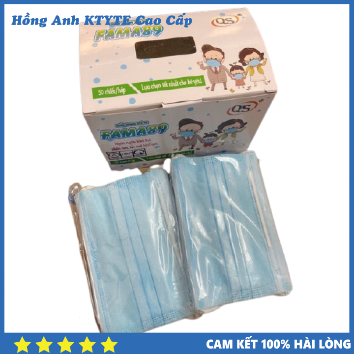 Khẩu Trang Cho Bé ☀️HỘP 50 CÁI☀️Khẩu Trang Y Tế 4 Lớp YAJA Cho Bé Từ 5 Đến 10 Tuổi Kháng Khuẩn, Lọc Bụi, Dễ Đeo - Họa Tiết/Xanh Trơn , 50 Cái