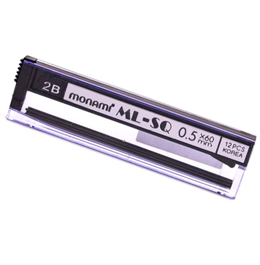 Ruột bút chì monami ml-sq 2b 0.5mm - ống 12 ruột chì