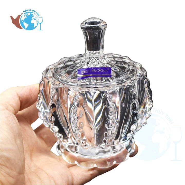 Thố mứt thủy tinh cao cấp khía deli dst1028
