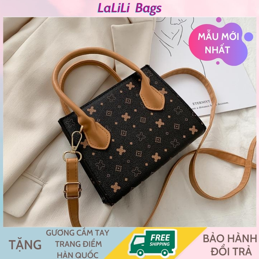 Túi xách nữ - TẶNG KÈM GƯƠNG CẦM TAY MINI - Túi đeo chéo LALILI BAGS Túi nữ thời trang da PU cao cấp phong cách Hàn Quốc