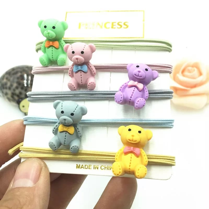 Set 5 Dây Thun Cột Tóc Buộc Tóc Hình Gấu Đeo Nơ Đẹp Phong Cách Hàn Quốc Dễ Thương Siêu Cute Hot Hit Y Hình Giá Rẻ