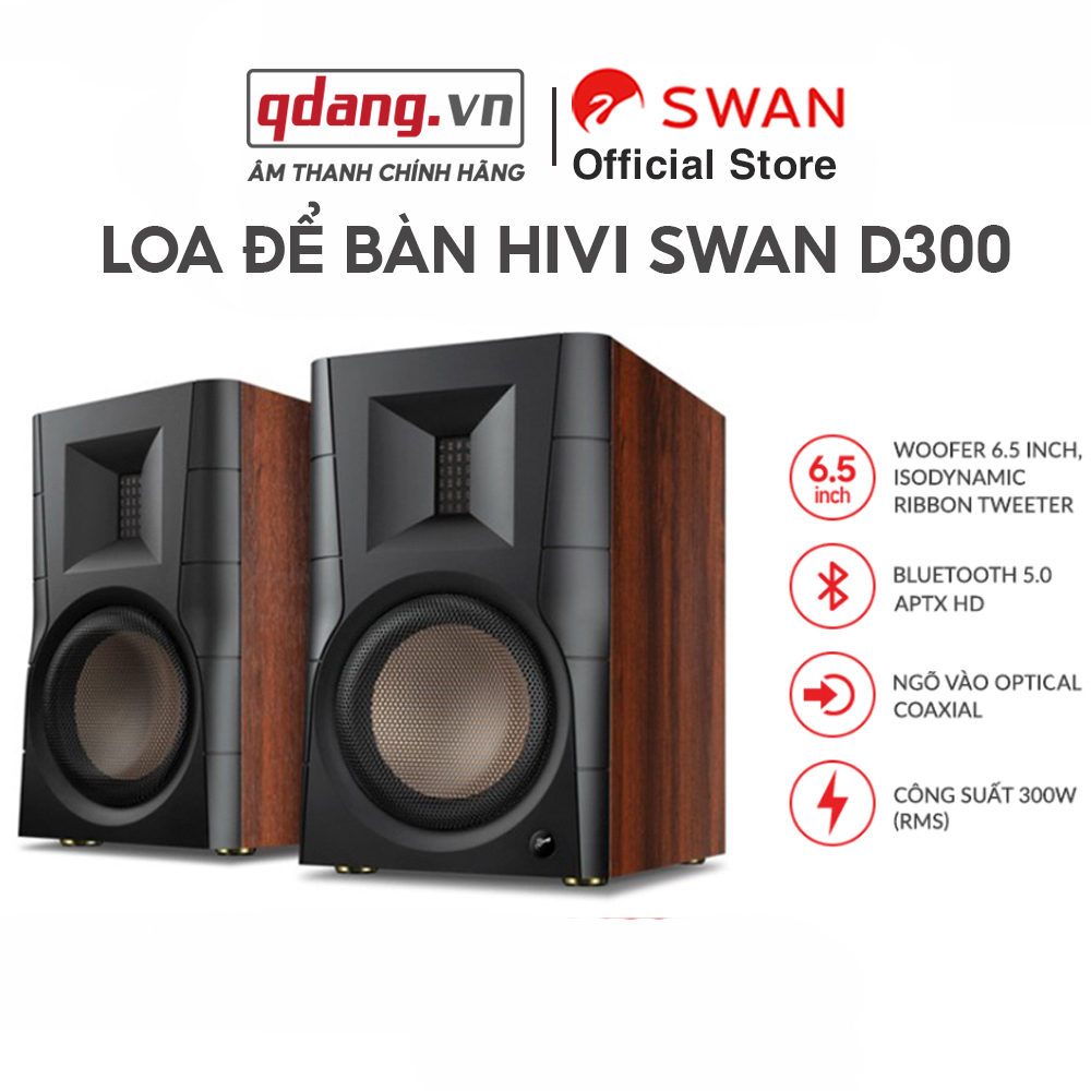 Loa HIVI SWAN D300 - BT 5.0 aptX HD - Công suất 300W RMS