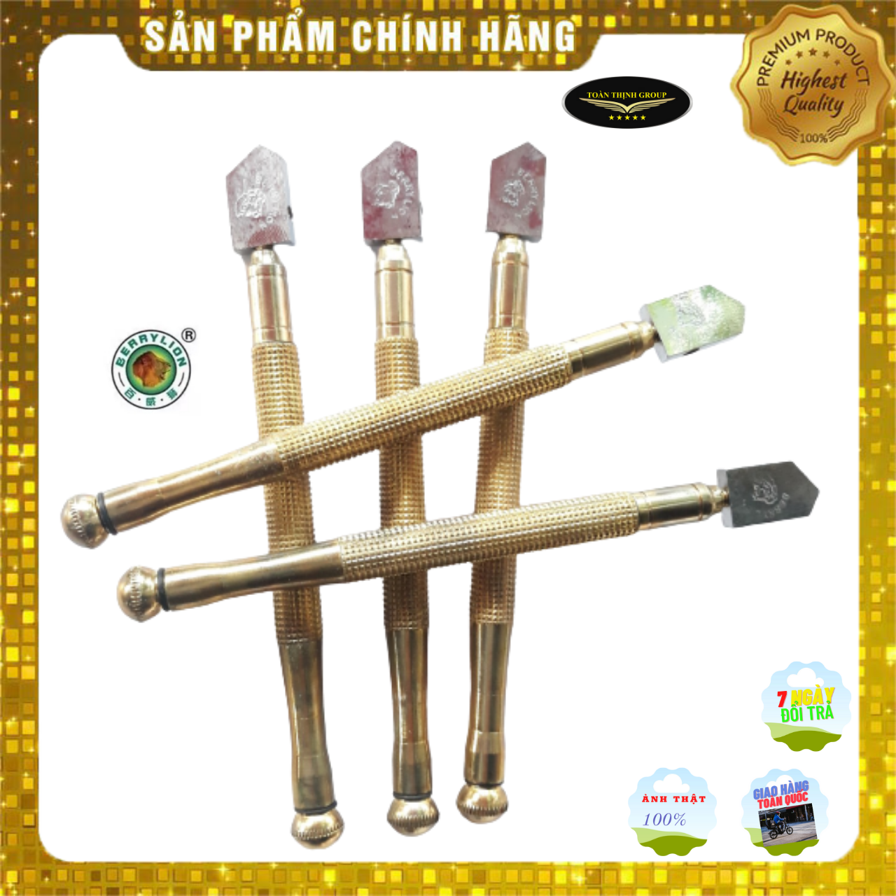 Dao cắt kính cao cấp cán đồng hiệu berrylion - dao cắt kính cầm tay cán đồng - cắt sắc ngọt