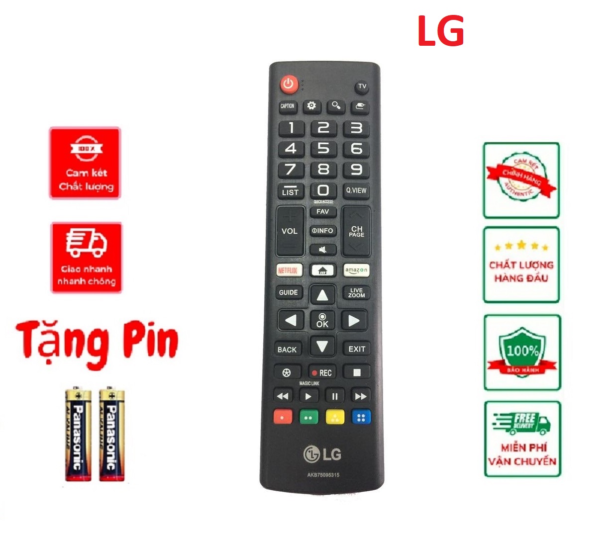 điều khiển tivi LG smart tivi lg loại ngắn AKB75095315