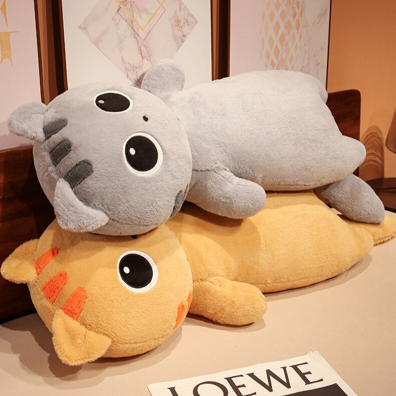 Gấu bông mèo mắt tròn dễ thương, mèo bông vô tri ôm ngủ cute