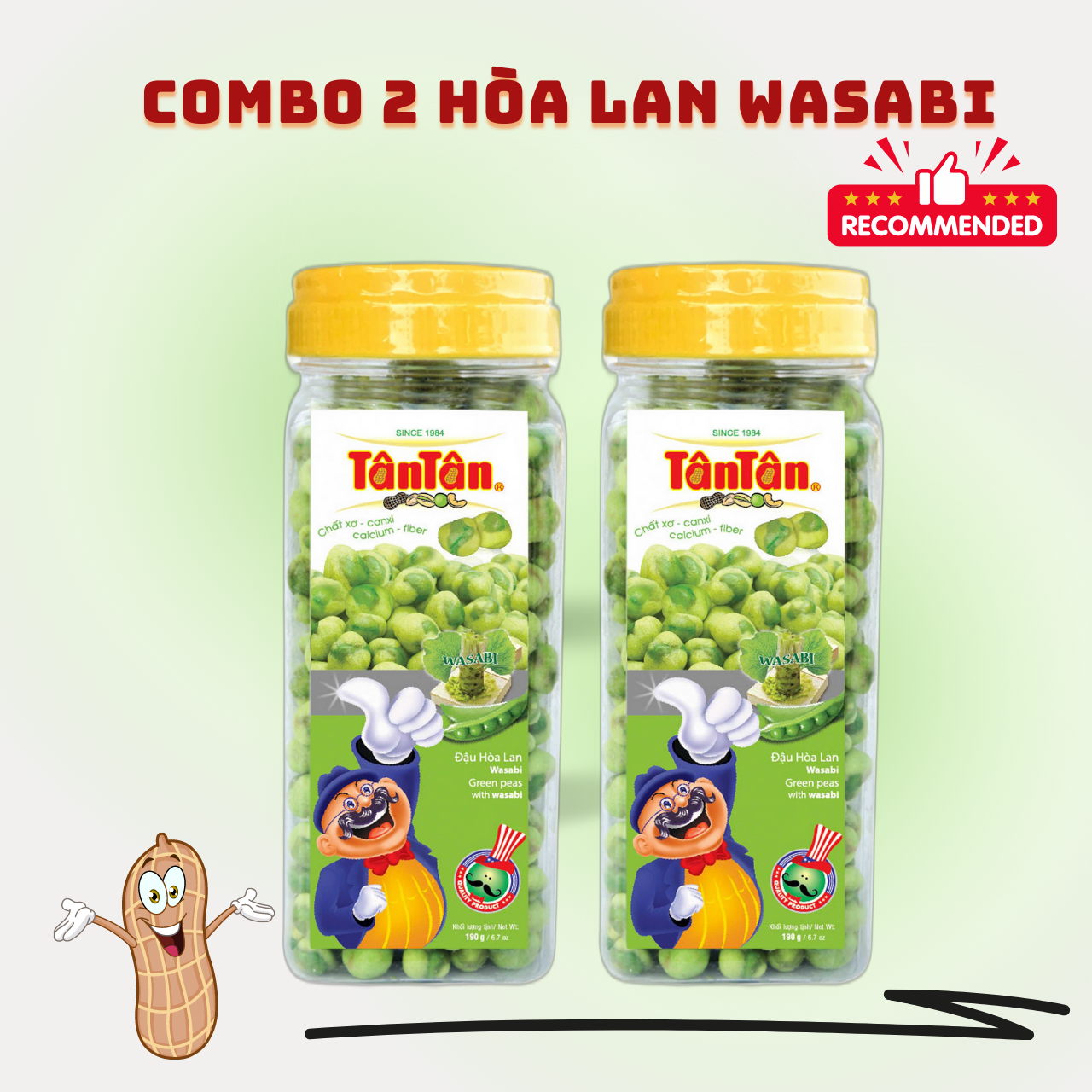 Combo 2 hũ đậu hòa lan wassabi tân tân