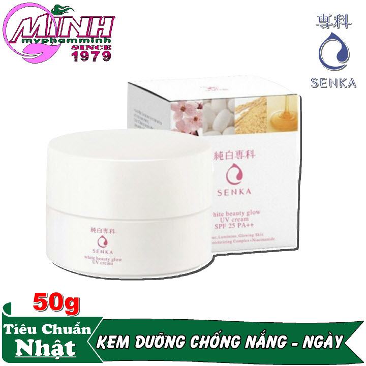 Kem Dưỡng Trắng Da Chống Nắng Ban Ngày Senka White Beauty Glow UV Cream 50g