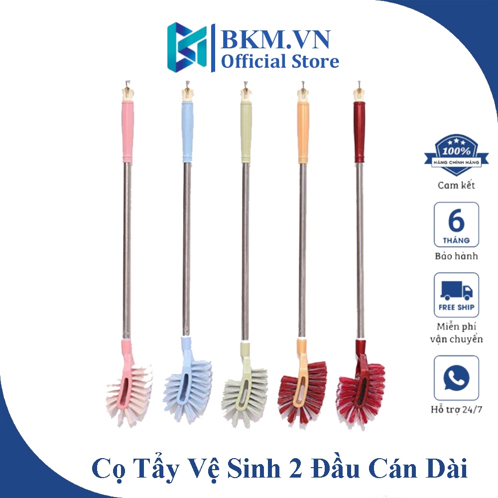 Cây Cọ Vệ Sinh Bồn Cầu Cọ Toilet 2 Đầu Cán Inox Thiết Kế Nhỏ Gọn Lông Chổi Mềm Làm Sạch Sẽ Bụi Bẩn Tiện Lợi