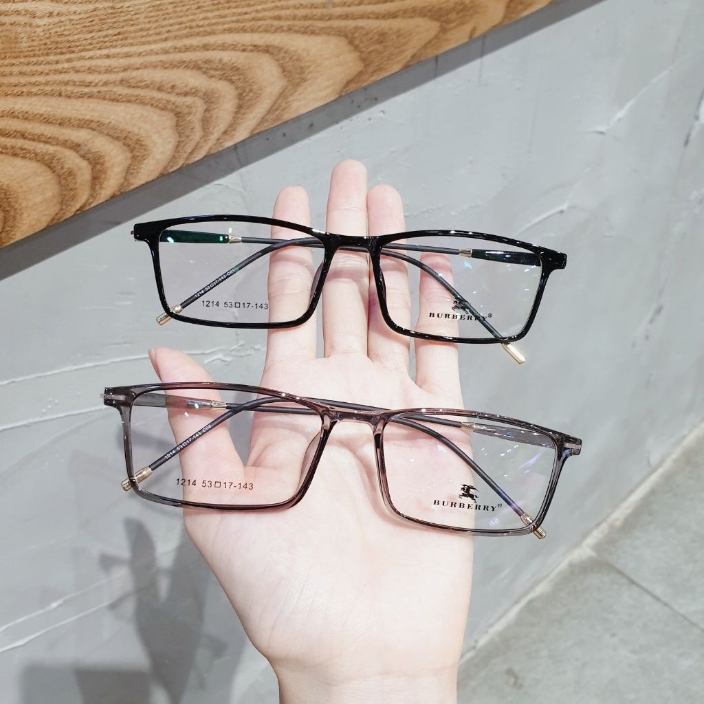 Kính BBR form nhỏ Gọng kính cận vuông mảnh chất liệu nhựa dẽo mỏng nhẹ 1214
