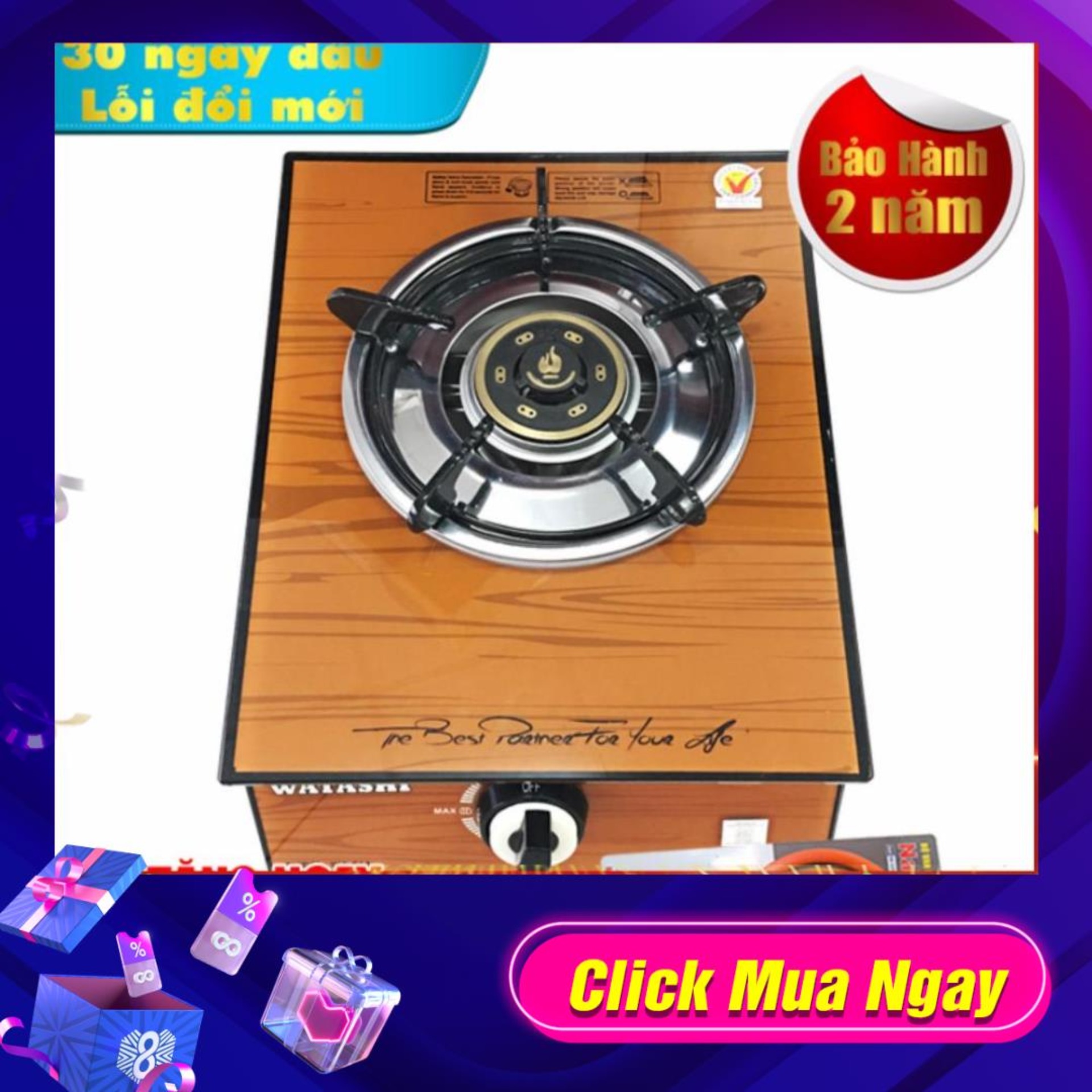 Bếp gas đơn watashi wa 014 sen đồng
