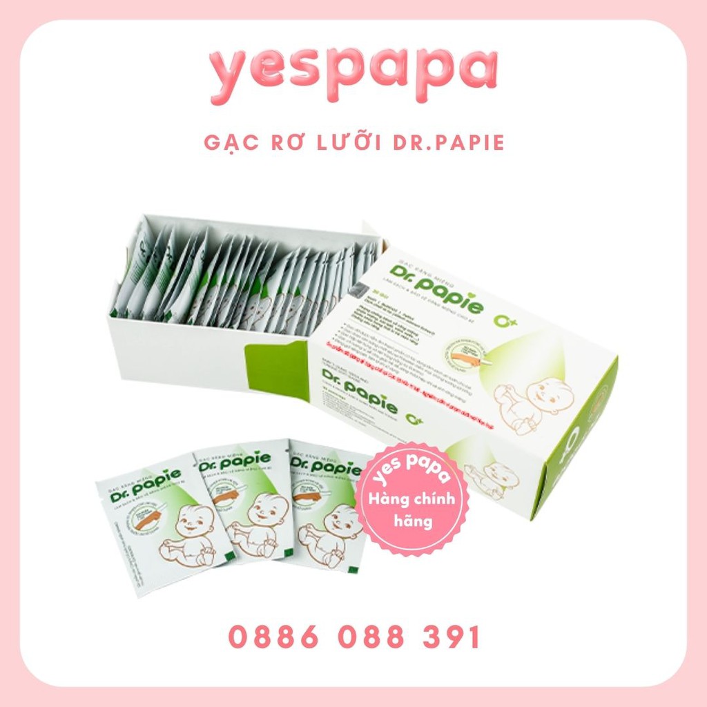 Gạc rơ lưỡi Dr.Papie vệ sinh răng miệng cho bé hộp 30 gói
