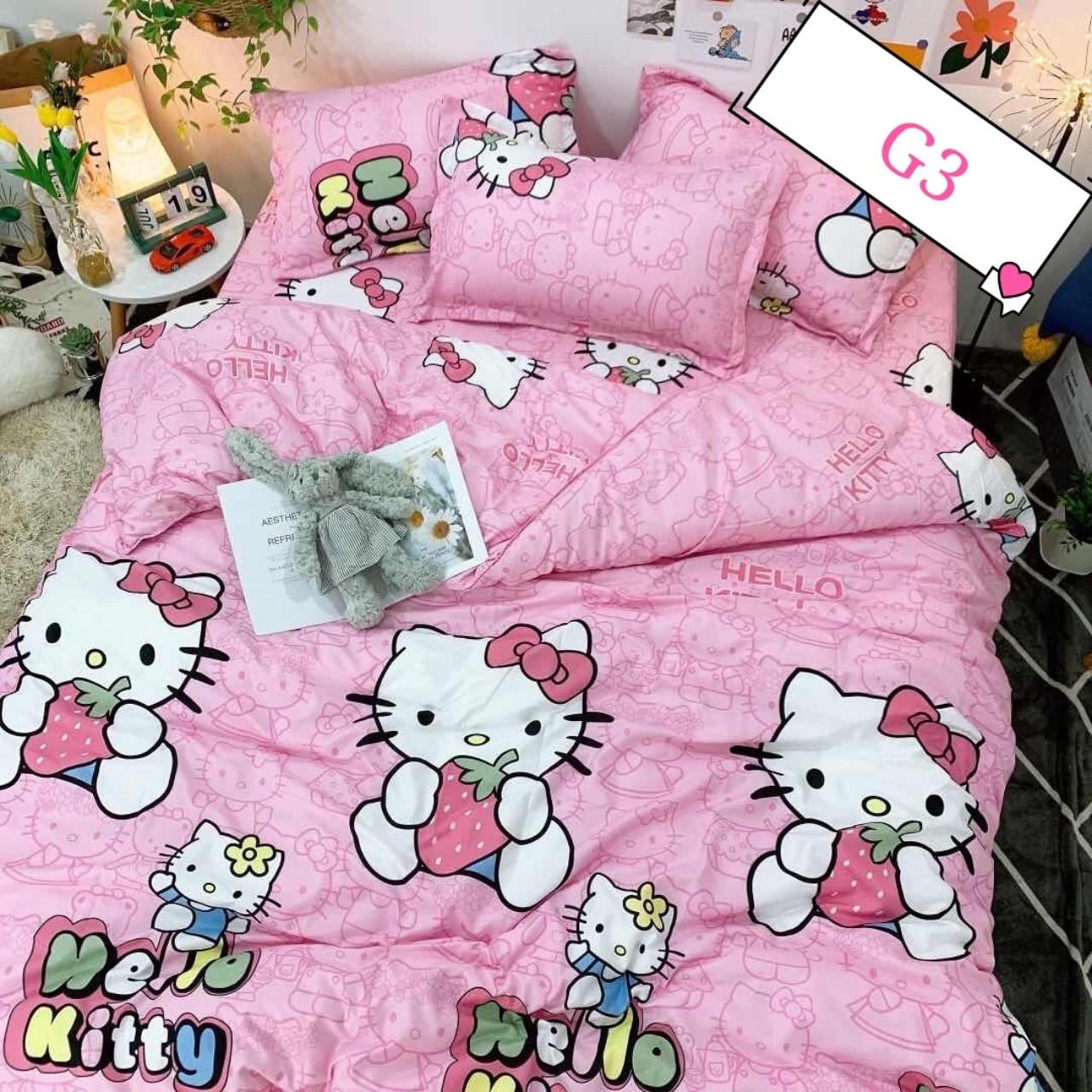 [SIÊU HOT] TRỌN BỘ COMBO 5 MÓN CHĂN GA GỐI POLLY COTTON- C3-không xù, không bay màu, đủ kích thước giường