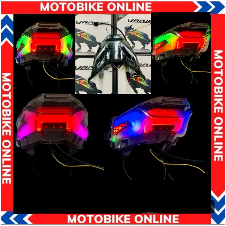 Đèn hậu Vario 160 Audi đổi màu -Tích hợp XiNhan Honda đuôi Audi lái Stop Click Shark Power