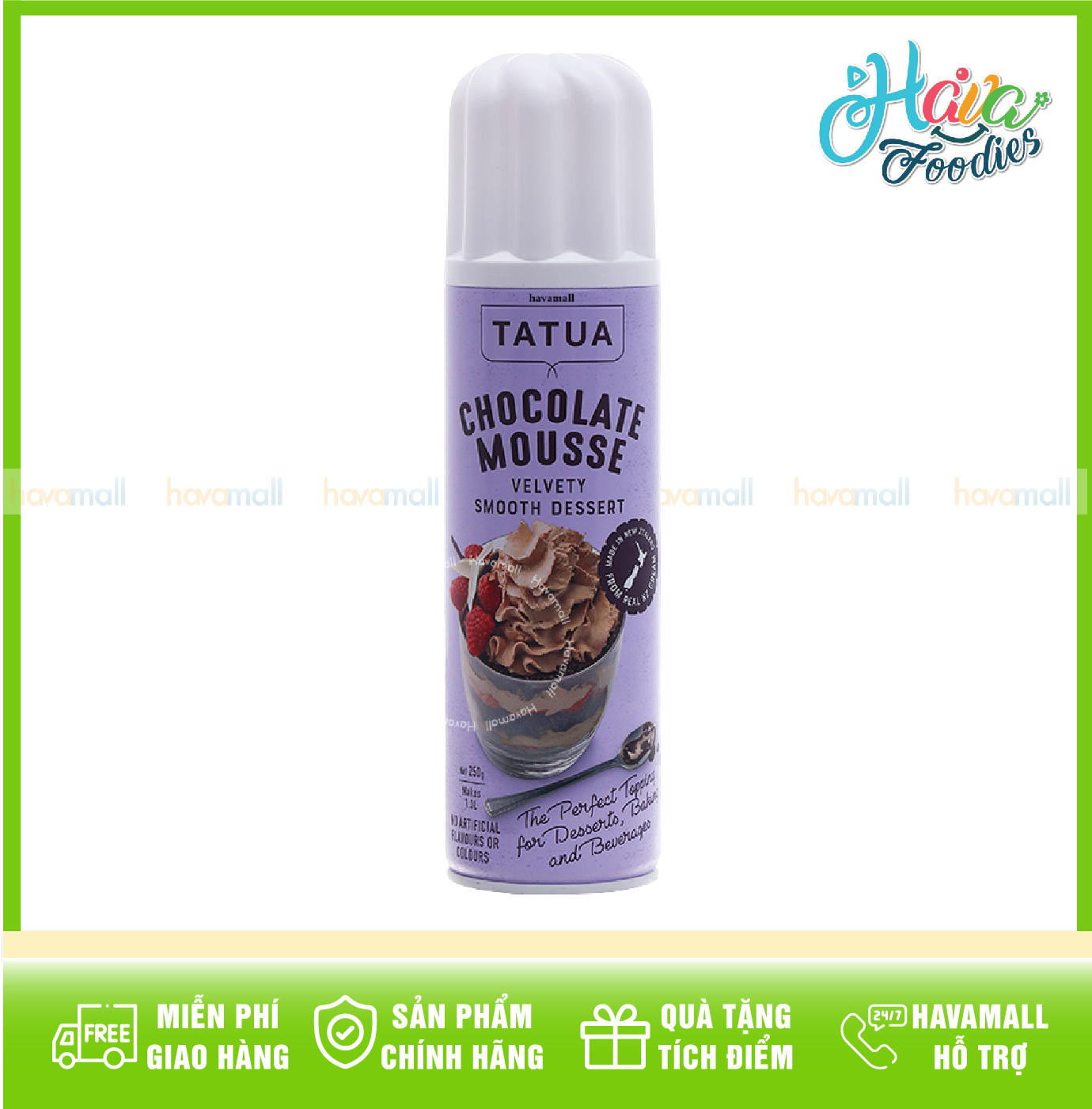 [HÀNG ĐÔNG LẠNH-CHỈ GIAO HỎA TỐC HCM] Kem Sữa Dạng Xịt Tatua Chai 250gr