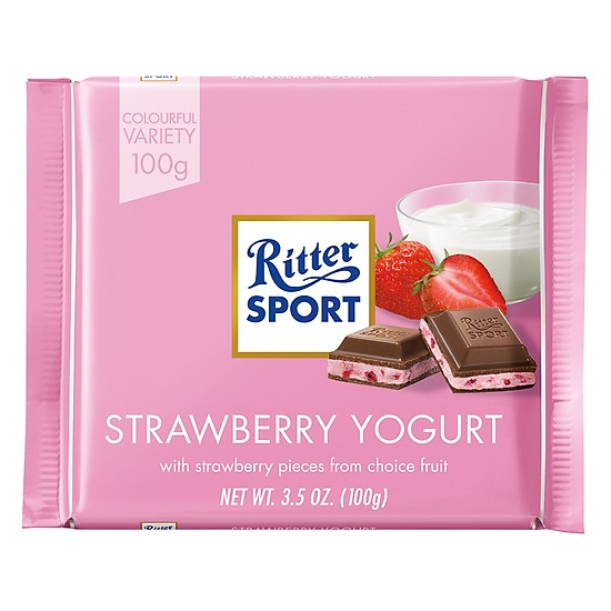 Socola sữa chua dâu Ritter Sport 100g