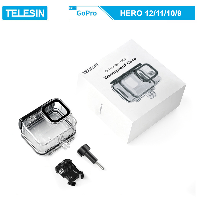 Vỏ chống nước hãng TELESIN cho GoPro Hero 9, GoPro Hero 10, GoPro Hero 11, GoPro Hero 12